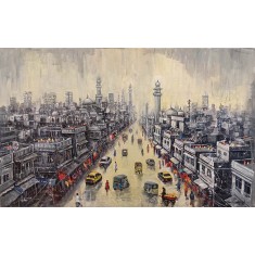 Naeem Rind, 24 x 36 Inch, Acrylic on Canvas, Cityscape Painting, AC-NAR-063